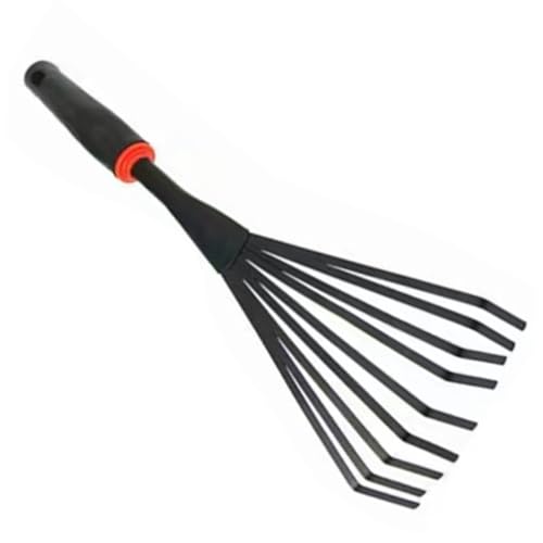 VICASKY Kleiner Gartenrechen aus Robustem Gummi und Eisen Handlicher Gartengeräte für Laub und Boden Leichtes Handwerkzeug für Gartenliebhaber und Vielseitige Gartenarbeiten
