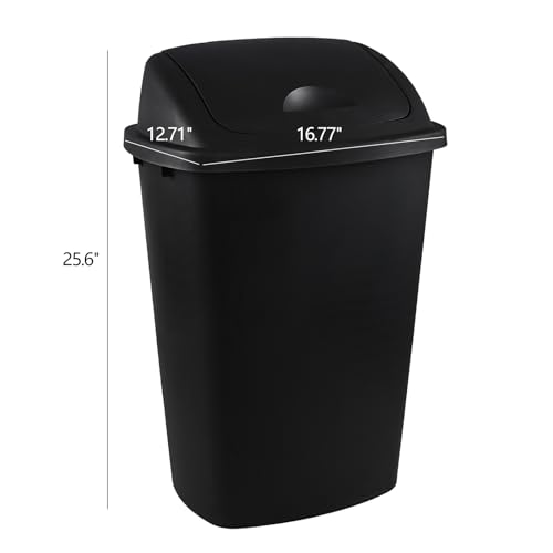Caneca de Basura Negra de 50 L con Tapa Basculante, Pack 4 miniatura 2