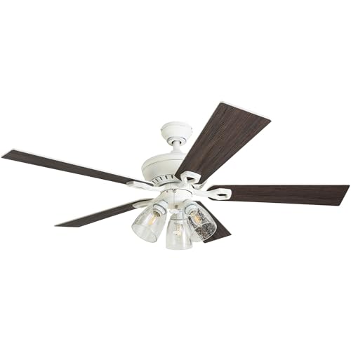 Prominence Home Glenmont, 52 Inch Farmhouse LED Ceiling Fan with Light, Pull Chain, Three Mounting Options, Dual Finish Blades, Reversible Motor - 50389-01 (Distressed White) - Image 17