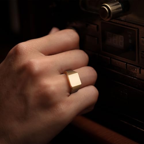 King Will Men's Tungsten Signet Rings Thumb Pinky Biker Band Ring For Men High Polished Plain Wedding Statement Ring Comfort Fit Size 7-124