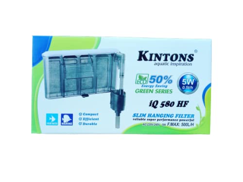 SN AQUATIC KINTONS IQ-580 HF Slim Hanging Filter for Aquarium with Submersible Water Pump and ECO Energy Saving 50% Green Series Filter (Suitable for All Aquarium Fish Tanks) | 5Watts | 500L/H (B09KXBQZV6) Amazon Price History, Amazon Price Tracker