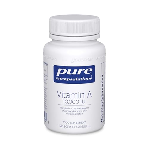 Pure Encapsulations Vitamin A 10,000 IU - Cod Liver Oil - Supports The Maintenance of Normal Skin, Vision and Immune Function - 120 Softgel Capsules