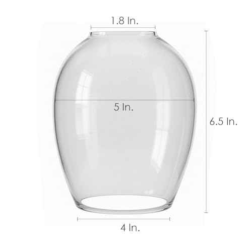 Image of SINOMAN Clear Glass Lamp Shade Round Transparent Glass Cover for Pendant Lights, Chandeliers, Ceiling Fixtures & Wall Sconces | Modern Light Shade for Home, Kitchen, Living Room & Bedroom