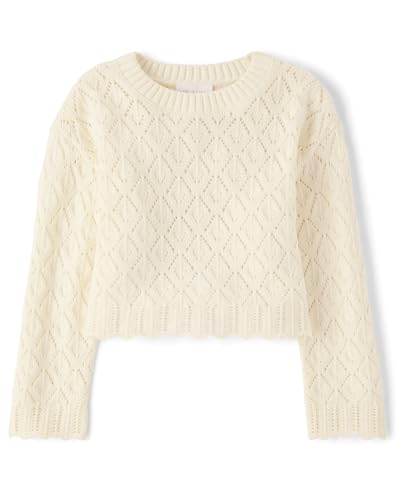Image of The Children's Place Girls' Long Sleeve Crew Neck Pullover Sweater