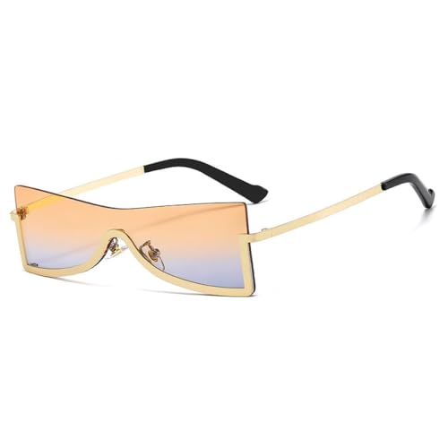 Lunettes de soleil luxe métal femme finition demi-monture punk élégante