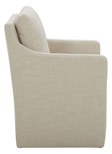 Amazon Brand – Stone & Beam Vivianne Modern Upholstered Dining Chair With Casters, 24.4"W, Linen #TOP3