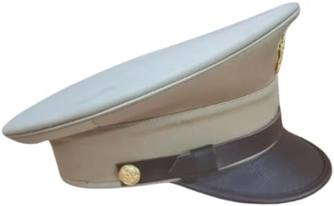 WWII US Army Officer Hat with Eagle Emblem Badge Pin, WW2 Military Cap