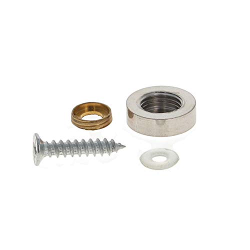 Clavo con tornillo de acero inoxidable para espejo, tornillos decorativos con tapa 16mm acero inoxidable cepillado tono plata espejo publicidad vidrio 2 piezas miniatura 3