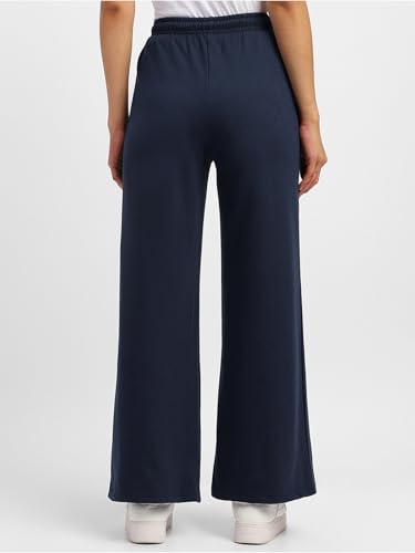 Image of JUNEBERRY Wide Leg Track Pants for Women & Girls (Pure Cotton, Bootcut, Regular Fit, High Rise Trouser, Drawstring, Available in Black, Brown, Navy, Olive Green, Lilac, Beige)