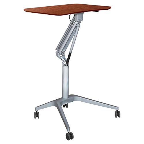 Unique Furniture Workpad Height Adjustable Laptop Cart Mobile Desk, with Cherry Top