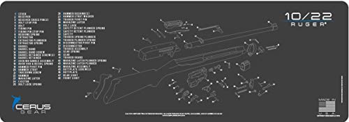 EDOG Ruger World Famous 10/22 Rifle Schematic (Exploded View) Heavy Duty Rifle Cleaning 12”x36” Padded Gun-Work Surface Protector Mat Solvent & Oil Resistant