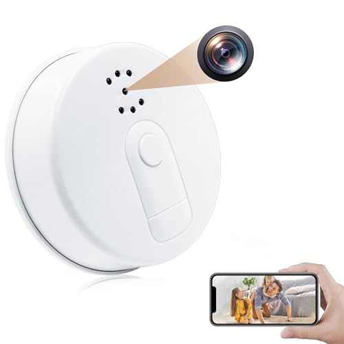 sakalaka Wifi Spy Hidden Camera Smoke Detector, 1080P HD Wireless Video Camera Loop Recording, Motion Detection, Night Vision, Live Viewing, APP Remote Control, Indoor Home Security Nanny Cam