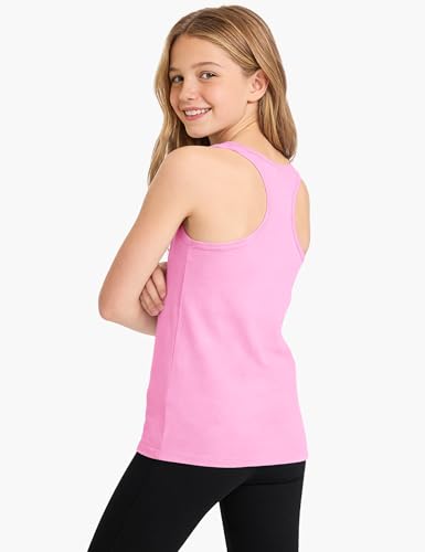 Image of Auranso Girls Tank Tops Cotton Sleeveless Undershirts Athletic Dance Tops