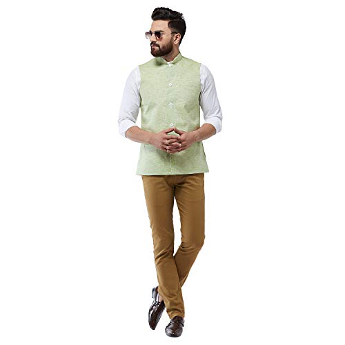 Image of SOJANYA (Since 1958 Men's Cotton Linen Blend Waist Coat