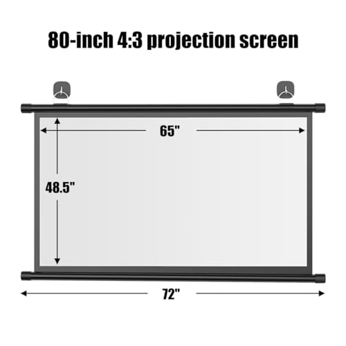Pantalla de proyección 80 pulgadas 4:3 plegable y portátil miniatura 5