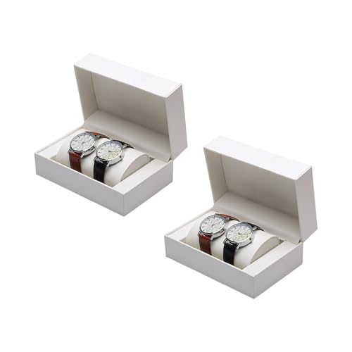 Shurhome Organizador de relojes de dos piezas de material PU, vitrina portátil, solución de almacenamiento para viajes y decoración del hogar, caja para hombres, expositor, joyero, estuche de viaje