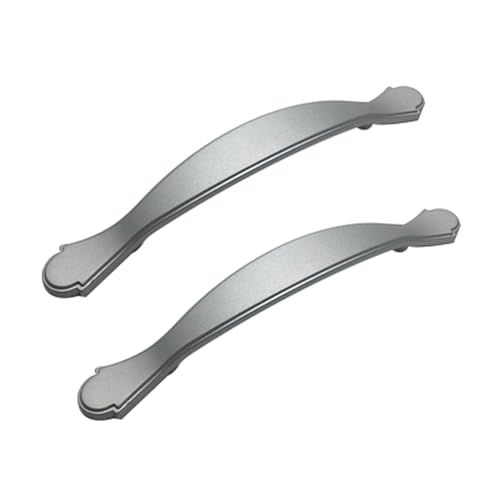DSWZLQDXB 2 piezas Perfiles aleación de zinc Manijas Puertas Manilla Perilla para Cajón Asas de gabinete Tiradores Armarios (Hole spacing 96mm,silver)