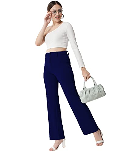 Image of KOTTY Women Polyester Blend Solid Trousers