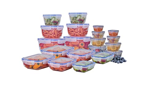 Image of Superio Plastic Food Storage Container Set, BPA Free, Sealed Containers with Airtight Lids for Pnatry, Cupboard, and Fridge- Microwave and Dishwasher Safe (10) (20 Pack)
