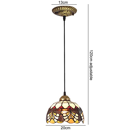 Suspension réglable vitrail de 8 pouces avec 2 lumières pour une clarté optimale