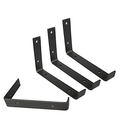Support d'étagère en métal noir mat, équerre vintage rétro de qualité