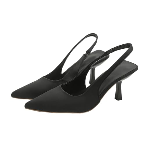 ticticlily Scarpe Tacco Donna Pompa Scarpe Slingback Sandals A Nero 38 EU