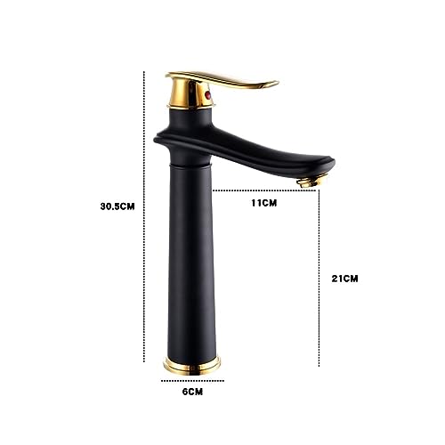 Grifo de lavabo alto para evitar salpicaduras con mezclador monomando de latón para baño 3