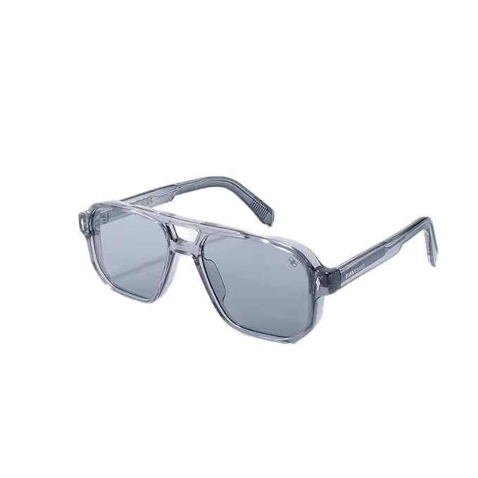 Glare Cloud Rectangle Sunglasses for Men and Women Crystal Grey Frame UV400 Protection Grey Lenses Lightweight Retro Rectangle Eyewear-image-5