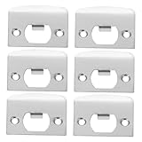 NOLITOY 6 pièces Plaque de Renfort pour Verrou de Porte D Entrée Cache Trou Acier Inoxydable Protection de Serrure D pour Portes Intérieures et Extérieures Installation Facile