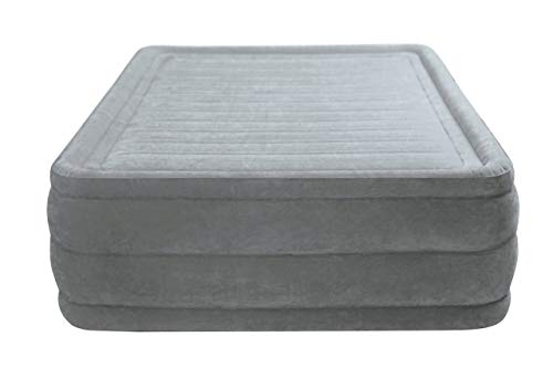 Intex 64418 Matelas pneumatique + Pompe Mixte, Gris, 152 x 203 cm