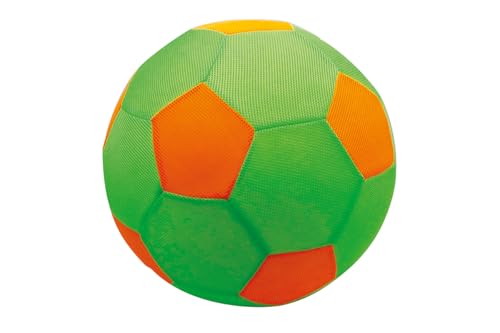PiNAO XXL Mesh Ball mit Pumpe, 50 cm Durchmesser, Netzball für Kinder und Erwachsene, Farbvarianten Blau/Weiß-Schwarz/Grün-Orange