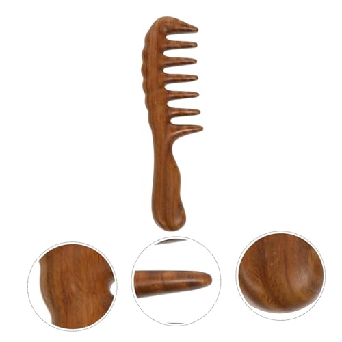 Image of Teeth Massage Comb Styling Comb No Static Wooden Combs Sandalwood Comb Wood Hair Comb for Hair Wide Tooth Comb Afro Comb Woman Hairdressing Tool