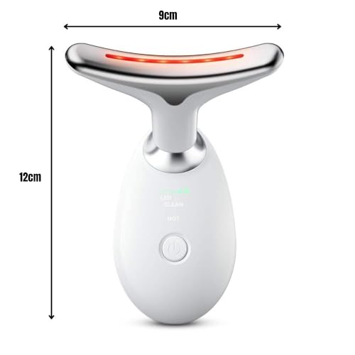 Massageador Facial LED 3 Modos, Aparelho Anti-Rugas para Rosto e Pescoço, Tratamento Estético Vibrat