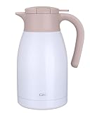 GiNT 50.7 Ounces Stainless Steel Thermal Coffee Carafe with Lid/Double Walled Vacuum Thermal Carafe / 12 Hour Heat Retention (White, 1.5L)