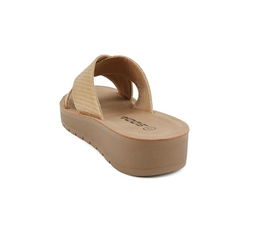 Image of Soda LUCY ~ Women Open Toe Flatform Platform Crisscross Band Upper Fashion Slide Sandals