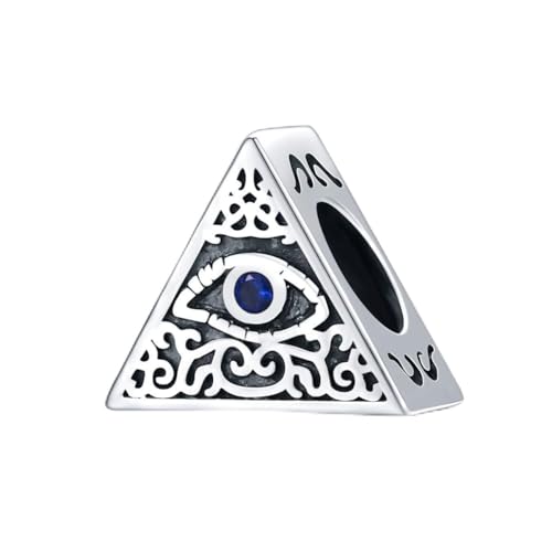 Abalorio de Ojo de Plata de Ley 925 con acabado artesanal de esmalte para pulseras de 3mm