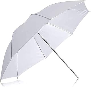 Boltove® प्रोफेशनल सफ़ेद छाता 100cms 36 इंच/91cm फोटोग्राफी स्टूडियो LED वीडियो लाइट फ्लैश कैमरा फ्लैश वीडियो के लिए (प्रोफेशनल सफ़ेद छाता (1 का सेट)