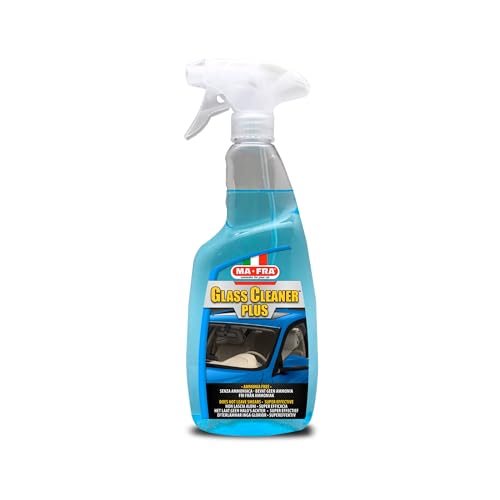 Mafra, Glass Cleaner Plus, Nettoyant pour vitres de voiture, Enlève la saleté tenace des vitres, des pare-brise, des lunettes arrière et des écrans de navigation, Sans ammoniaque, 750 ml