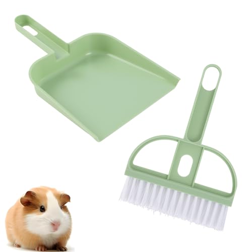 Kit de Nettoyage pour Cage de Petit Animal - Brosse et Pelle Miniature pour Lapin, Cochon d'Inde, Hamster, Chinchilla - Balayette Compacte pour un Nettoyage Facile du Quotidien