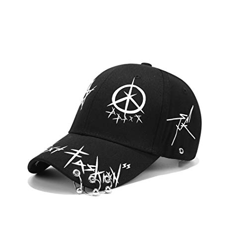 XibeiTrade Unisex Graffiti Baseball Cap Hiphop Schwarz Weiß Hut Mode für Männer Frauen