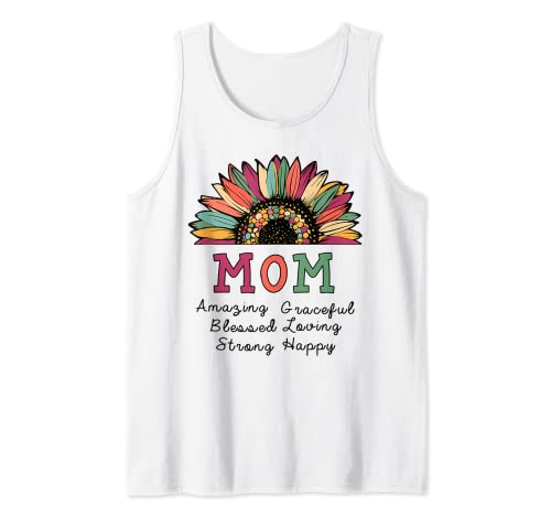 Camisa de girasol para mamá y mujer, linda madre gráfica, increíble Camiseta sin Mangas