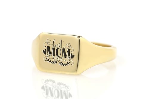 Cadeau Délicat de Forme Carrée pour Maman : Bague Fête des Mères Unique