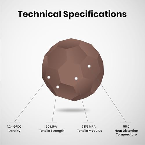 Image of NUMAKERS PLA+ 3D Printer Filament, 1.75mm, Dimensional Accuracy + /- 0.03 mm, 1 kg Spool (2.2 lbs), Compatible with Most FDM Printers (Chocolate Brown)