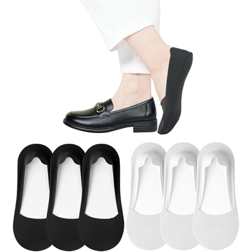 LCHYI 6 Pairs Invisible Ice Silk Breathable Socks No Show Socks Invisible Hidden Sock Soft Thin Low Cut Non Slip Socks for Men Women (UAE/KSA Alpha One Size Regular Regular Style 3)