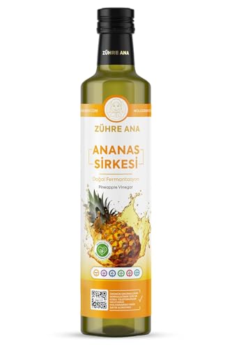 Zühre Ana Ananas-Essig 500ml Natürlich fermentiert ohne Zusatzstoffe ungefiltert & nicht pasteurisiert Fruchtig-frischer Geschmack für Küche & Getränke Vegan