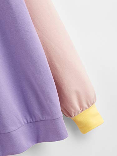Didk Women's Casual Long Sleeve Colorblock Drawstring Hoodie Sweatshirt Multicolor Xs #TOP3