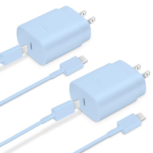 Type C Charger, 2-Pack 25W Type C Fast Charging Block with 6