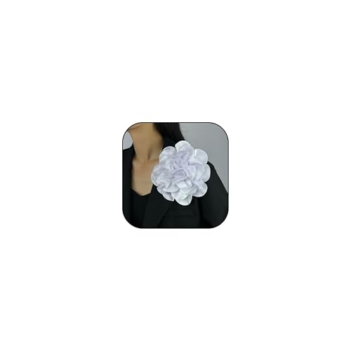 Image of Big Flower Pins for Clothes Fabric Rose Flower Brooches for Women Large Delicate Elegant Flower Lapel Pin for Wedding Party Dance Banquet Wedding Guest Dresses Suit Accessories 7.5in