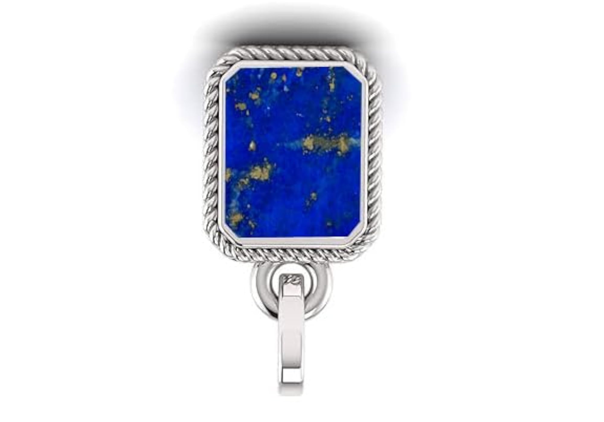 Blue Lajward Stone Lapis Lazuli Pendant, Silver Plated