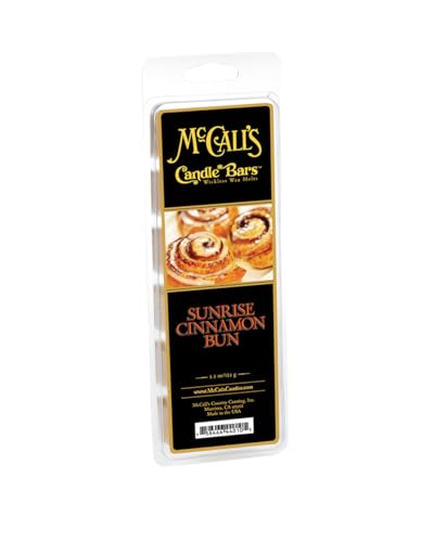 Image of McCall's Candles | Sunrise Cinnamon Bun | Scented Wax Melt | Warm Cinnamon Roll, Icing & Morning Magic | 6-Piece Break-Apart Bar | 12-24 Hours Per Wedge | Poured in the USA | 5.5 oz